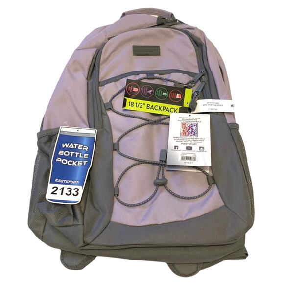 Eastsport Apex Sport Backpack 18 Inch Light Purple School Class Hiking Outdoors - Picture 3 of 16